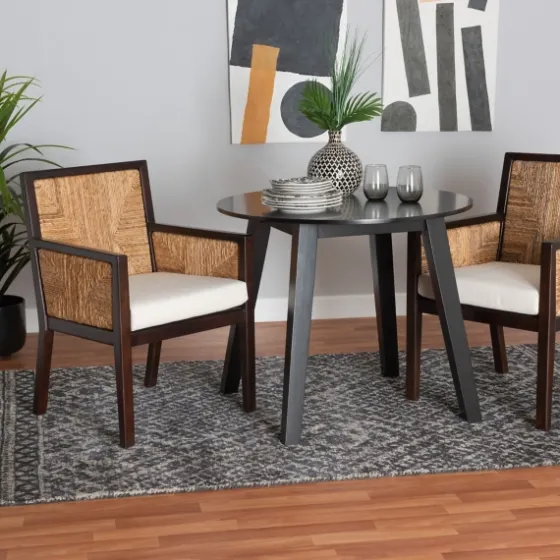 Abaca And Mahogany Dining Chair With Arms-Kirkland's Home Shop