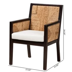 Abaca And Mahogany Dining Chair With Arms-Kirkland's Home Shop