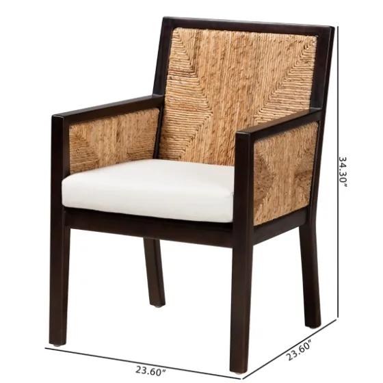 Abaca And Mahogany Dining Chair With Arms-Kirkland's Home Shop