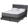 Abba Velvet Ribbed Queen Bed Frame-Kirkland's Home New