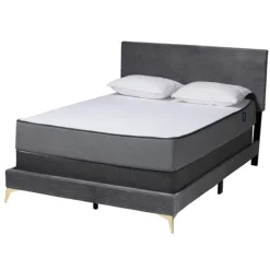 Abba Velvet Ribbed Queen Bed Frame-Kirkland's Home New