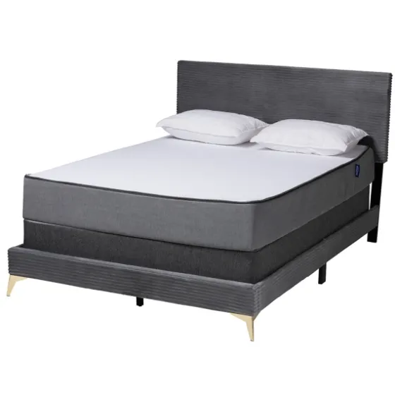 Abba Velvet Ribbed Queen Bed Frame-Kirkland's Home New