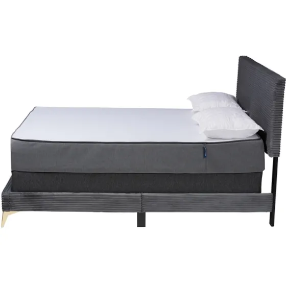 Abba Velvet Ribbed Queen Bed Frame-Kirkland's Home New