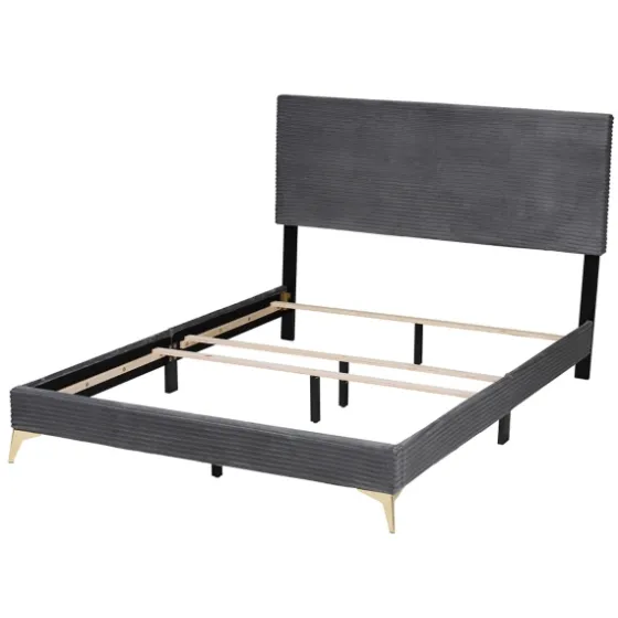 Abba Velvet Ribbed Queen Bed Frame-Kirkland's Home New