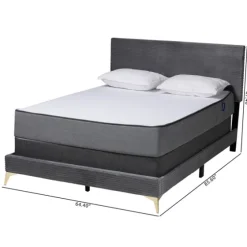 Abba Velvet Ribbed Queen Bed Frame-Kirkland's Home New