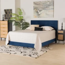 Abba Velvet Ribbed Queen Bed Frame-Kirkland's Home Store