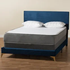 Abba Velvet Ribbed Queen Bed Frame-Kirkland's Home Store