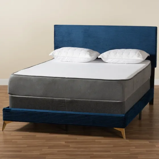 Abba Velvet Ribbed Queen Bed Frame-Kirkland's Home Store