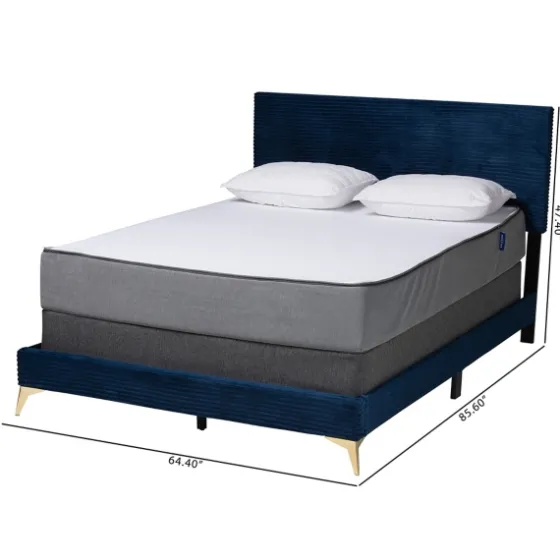 Abba Velvet Ribbed Queen Bed Frame-Kirkland's Home Store