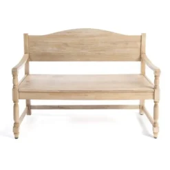 Abby Whitewashed Wood Bench-Kirkland's Home Clearance