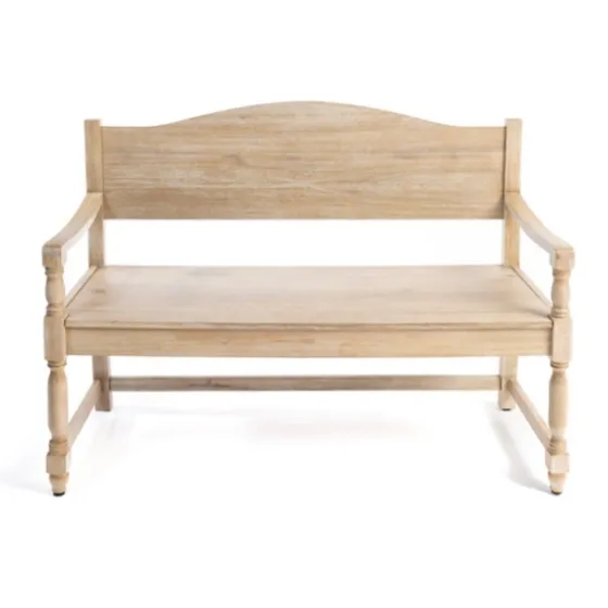 Abby Whitewashed Wood Bench-Kirkland's Home Clearance