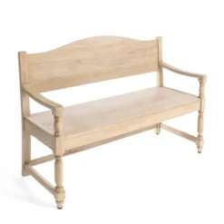 Abby Whitewashed Wood Bench-Kirkland's Home Clearance