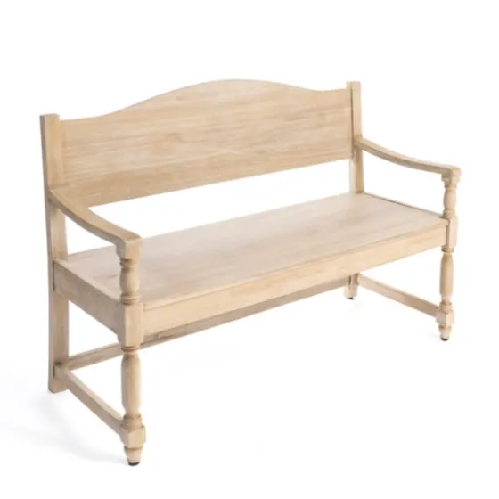 Abby Whitewashed Wood Bench-Kirkland's Home Clearance