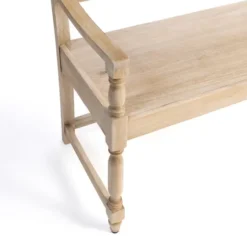 Abby Whitewashed Wood Bench-Kirkland's Home Clearance