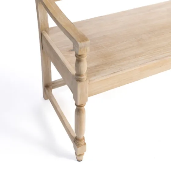 Abby Whitewashed Wood Bench-Kirkland's Home Clearance