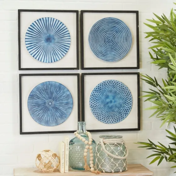 Abstract Coastal 4-Pc. Framed Print Set-Kirkland's Home Fashion