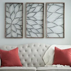Abstract Floral Panel Plaques, Set Of 3-Kirkland's Home Store