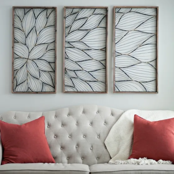Abstract Floral Panel Plaques, Set Of 3-Kirkland's Home Store