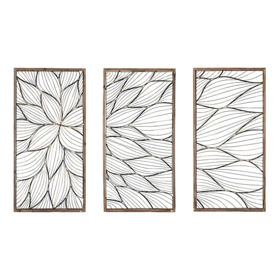 Abstract Floral Panel Plaques, Set Of 3-Kirkland's Home Store