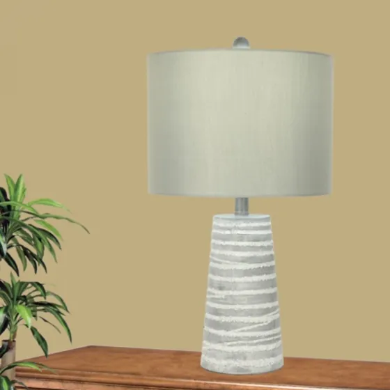 Abstract Gray Ribbed Stripes Table Lamps, Set Of 2-Kirkland's Home Best Sale