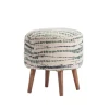 Abstract Lines Wood Ottoman Stool-Kirkland's Home Sale
