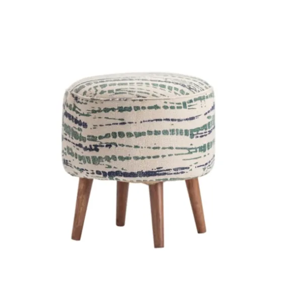 Abstract Lines Wood Ottoman Stool-Kirkland's Home Sale