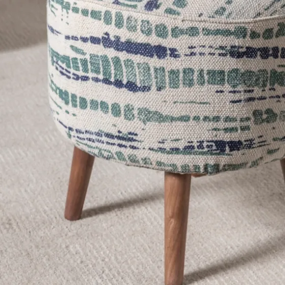 Abstract Lines Wood Ottoman Stool-Kirkland's Home Sale