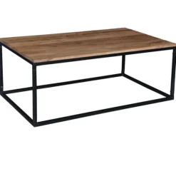 Acacia Wood And Black Iron Coffee Table-Kirkland's Home Sale