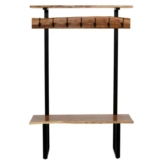 Acacia Wood Modern Storage Hooks Hall Tree-Kirkland's Home Best Sale