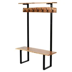 Acacia Wood Modern Storage Hooks Hall Tree-Kirkland's Home Best Sale