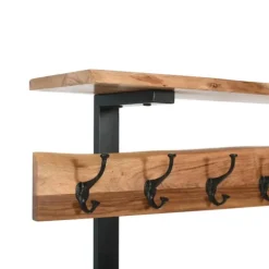 Acacia Wood Modern Storage Hooks Hall Tree-Kirkland's Home Best Sale