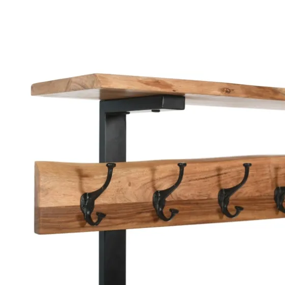 Acacia Wood Modern Storage Hooks Hall Tree-Kirkland's Home Best Sale