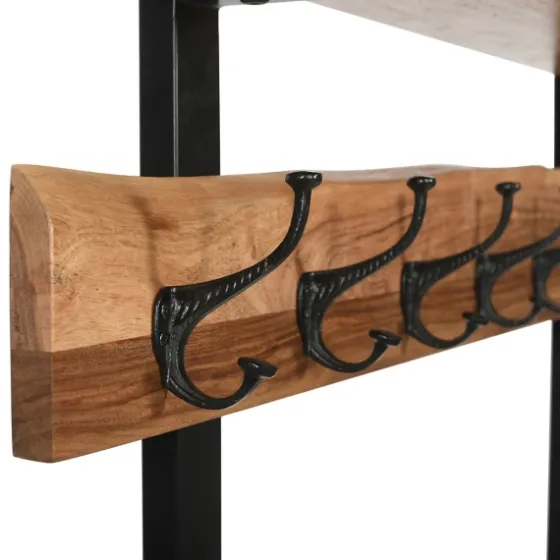 Acacia Wood Modern Storage Hooks Hall Tree-Kirkland's Home Best Sale