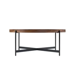 Acacia Wood Round Tray Top Coffee Table-Kirkland's Home New
