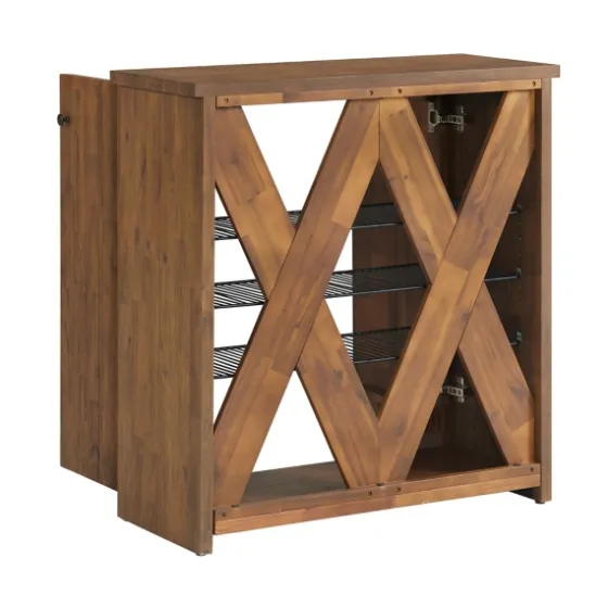 Acacia Wood X Back Storage Shoe Cubbie-Kirkland's Home Flash Sale