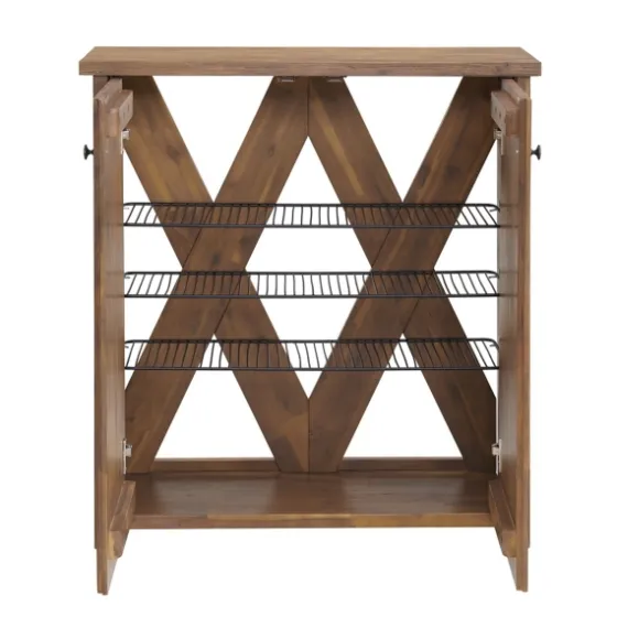 Acacia Wood X Back Storage Shoe Cubbie-Kirkland's Home Flash Sale