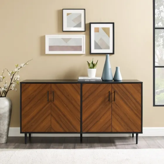 Acorn And Black Chevron Door Tv Stand-Kirkland's Home Cheap