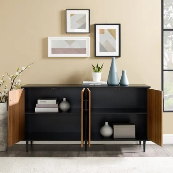 Acorn And Black Chevron Door Tv Stand-Kirkland's Home Cheap