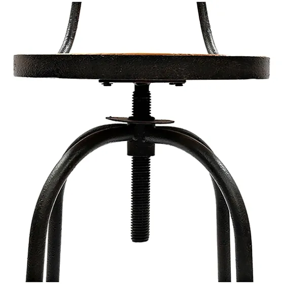 Adjustable Wood And Metal Industrial Bar Stool-Kirkland's Home Fashion