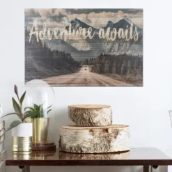 Adventure Awaits Wood Art Print-Kirkland's Home Cheap