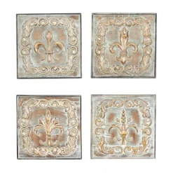 Aged Brass Fleur-De-Lis 4-Pc. Panel Wall Art-Kirkland's Home Hot