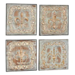 Aged Brass Fleur-De-Lis 4-Pc. Panel Wall Art-Kirkland's Home Hot