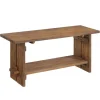 Aged Brown Acacia Wood Board Bench-Kirkland's Home Cheap
