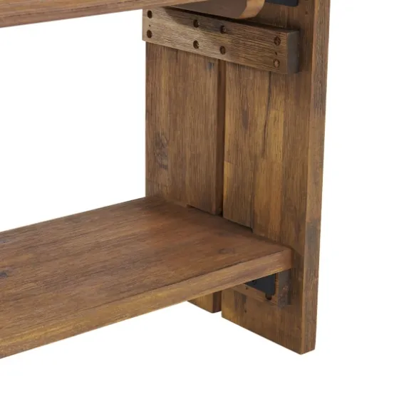 Aged Brown Acacia Wood Board Bench-Kirkland's Home Cheap