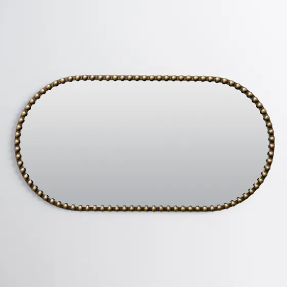 Aged Gold Beaded Frame Metal Wall Mirror-Kirkland's Home Store