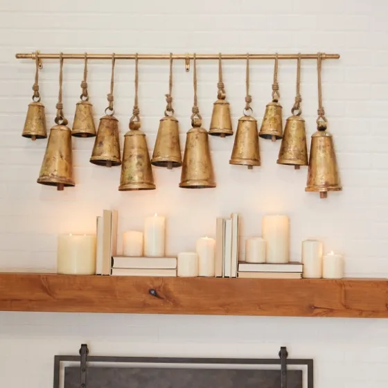 Aged Triangle Bells Wall Plaque-Kirkland's Home Hot