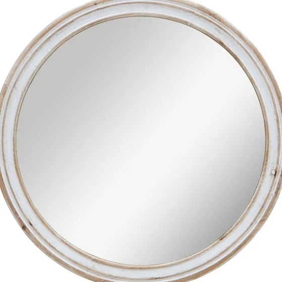 Aged Wood Round Mirror-Kirkland's Home Fashion