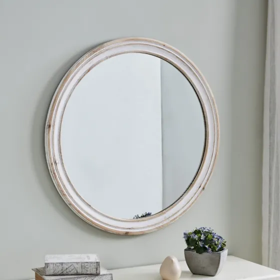 Aged Wood Round Mirror-Kirkland's Home Fashion