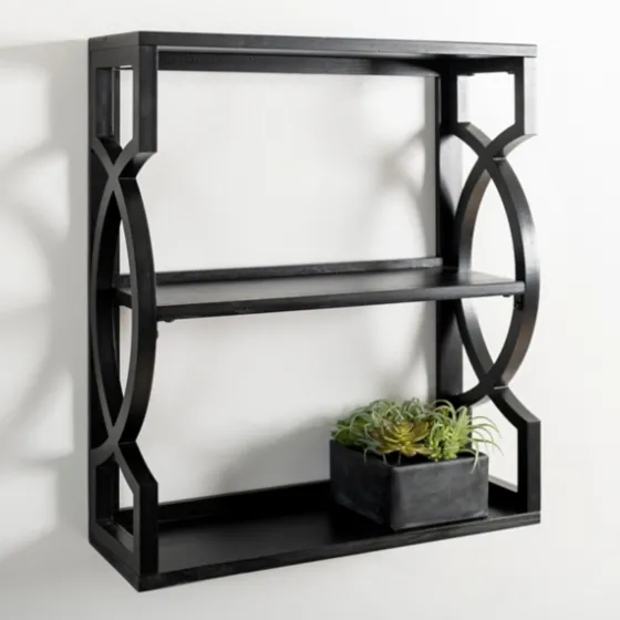 Agnes Black 3-Tier Wall Shelf-Kirkland's Home Sale