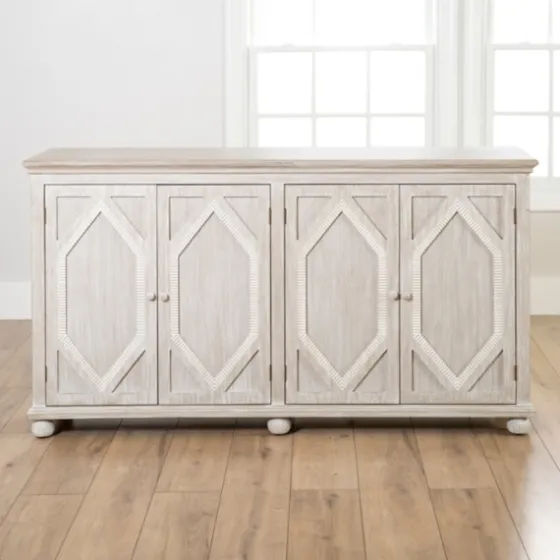 Alana Washed 4-Door Cabinet-Kirkland's Home Online